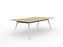 Knight's Team Boardroom Table 2400mm x 1200mm, Rectangle, White Frame (Choice of Worktop Colours) Atlantic Oak KG_TMBD2412_W_AO