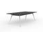 Knight's Team Boardroom Table 2400mm x 1200mm, Rectangle, White Frame (Choice of Worktop Colours) Black KG_TMBD2412_W_BL