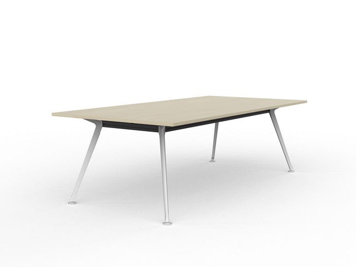 Knight's Team Boardroom Table 2400mm x 1200mm, Rectangle, White Frame (Choice of Worktop Colours) Nordic Maple KG_TMBD2412_W_NM