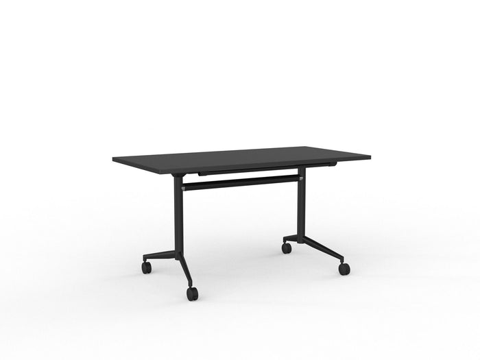 Knight's Team Flip Table 1400mm x 700mm, Rectangle, Black Frame (Choice of Worktop Colours) Black KG_TMFLIP147B_BL
