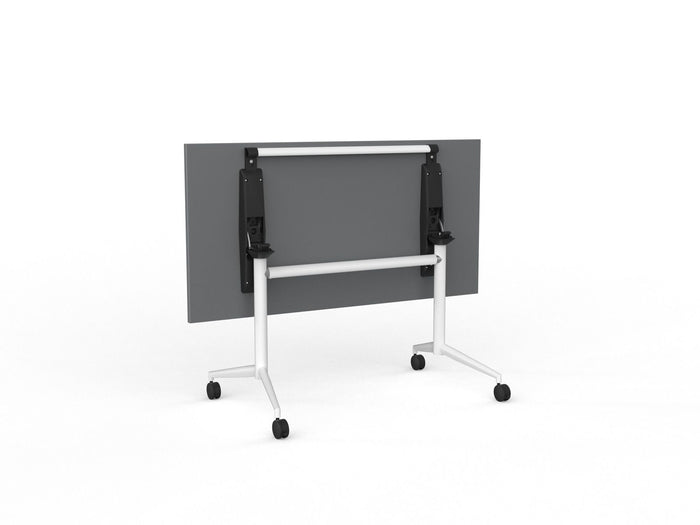 Knight's Team Flip Table 1400mm x 700mm, Rectangle, White Frame (Choice of Worktop Colours)