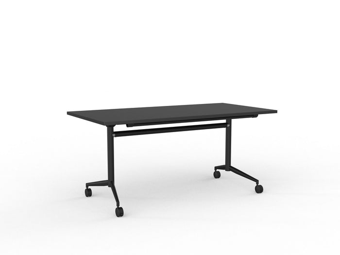 Knight's Team Flip Table 1600mm x 800mm, Rectangle, Black Frame (Choice of Worktop Colours) Black KG_TMFLIP168B_BL