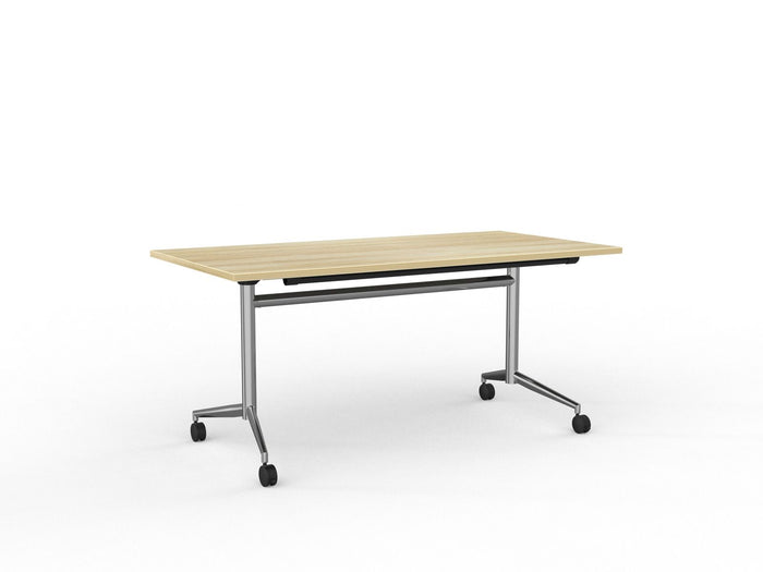 Knight's Team Flip Table 1600mm x 800mm, Rectangle, Chrome Frame (Choice of Worktop Colours) Atlantic Oak KG_TMFLIP168C_AO