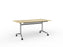 Knight's Team Flip Table 1600mm x 800mm, Rectangle, Chrome Frame (Choice of Worktop Colours) Atlantic Oak KG_TMFLIP168C_AO