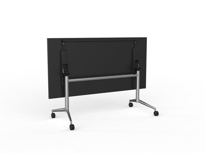 Knight's Team Flip Table 1600mm x 800mm, Rectangle, Chrome Frame (Choice of Worktop Colours) Black KG_TMFLIP168C_BL