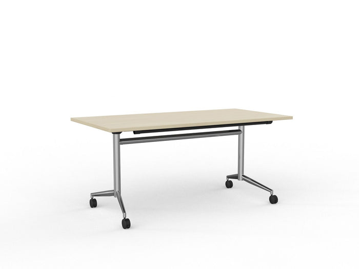 Knight's Team Flip Table 1600mm x 800mm, Rectangle, Chrome Frame (Choice of Worktop Colours) Nordic Maple KG_TMFLIP168C_NM