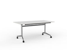 Knight's Team Flip Table 1600mm x 800mm, Rectangle, Chrome Frame (Choice of Worktop Colours) White KG_TMFLIP168C_W