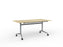 Knight's Team Flip Table 1600mm x 800mm, Rectangle, Silver Frame (Choice of Worktop Colours) Atlantic Oak KG_TMFLIP168S_AO