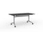 Knight's Team Flip Table 1600mm x 800mm, Rectangle, Silver Frame (Choice of Worktop Colours) Black KG_TMFLIP168S_BL