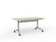 Knight's Team Flip Table 1600mm x 800mm, Rectangle, Silver Frame (Choice of Worktop Colours) Nordic Maple KG_TMFLIP168S_NM