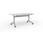 Knight's Team Flip Table 1600mm x 800mm, Rectangle, Silver Frame (Choice of Worktop Colours) White KG_TMFLIP168S_W