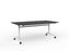Knight's Team Flip Table 1800mm x 900mm, Rectangle, White Frame (Choice of Worktop Colours) Black KG_TMFLIP189W_BL