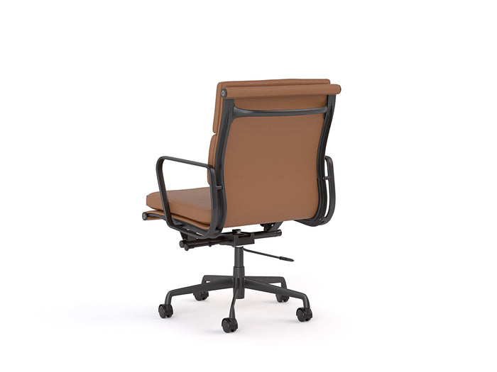Knight's Vogue Genuine Tan Coloured Leather Main Front Panel, Assembled, Midback Chair With Armrest KG_VOGUEMLB_T