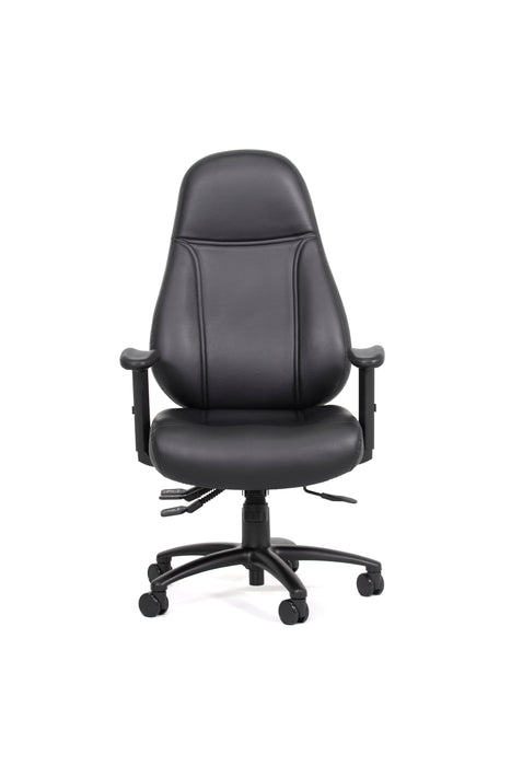 Knight's Vulcan 4 Lever 24/7 Highback Chair with Armrest, Black PU Fabric, Assembled KG_VULCAN_BPU