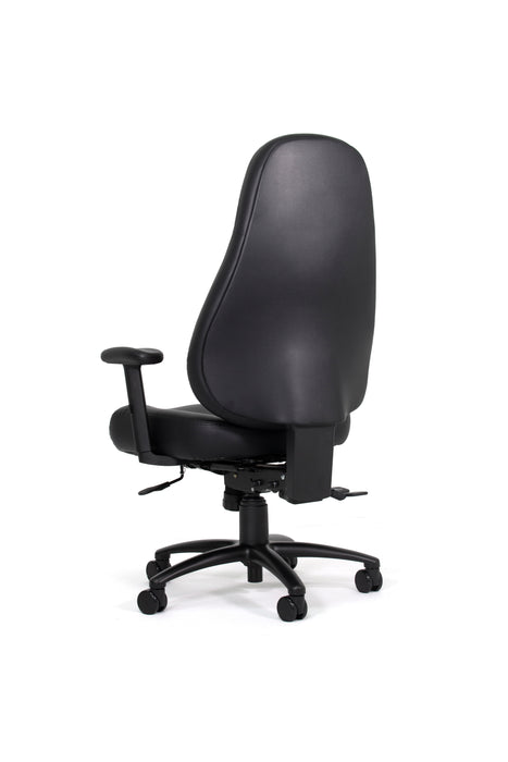 Knight's Vulcan 4 Lever 24/7 Highback Chair with Armrest, Black PU Fabric, Assembled KG_VULCAN_BPU