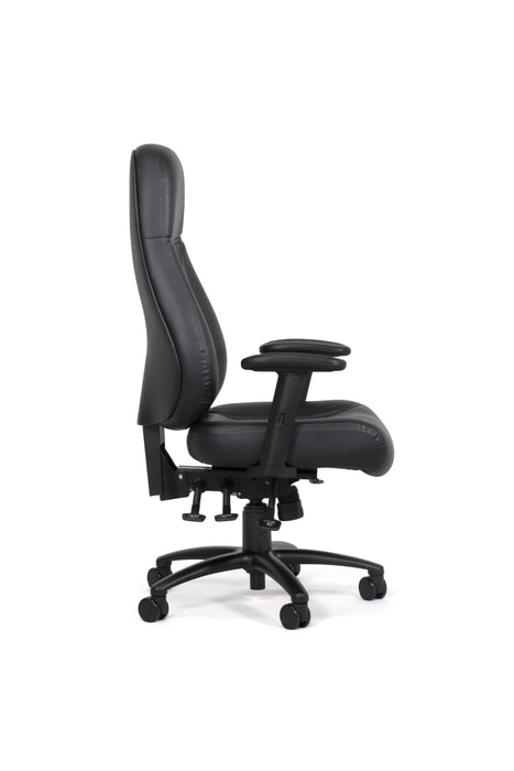 Knight's Vulcan 4 Lever 24/7 Highback Chair with Armrest, Black PU Fabric, Assembled KG_VULCAN_BPU