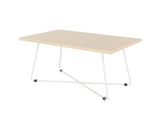 Knight's Zion Coffee Table 1000mm x 600mm, White Frame, Nordic Maple Top KG_ZION106SW_NM