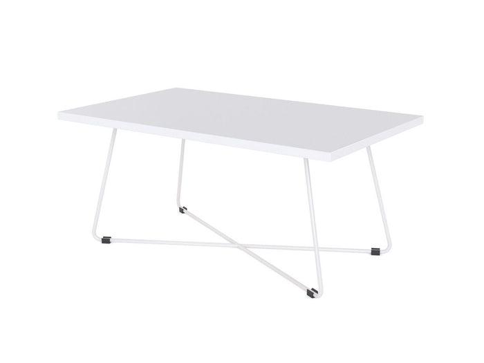 Knight's Zion Coffee Table 1000mm x 600mm, White Frame, White Top KG_ZION106SW_W