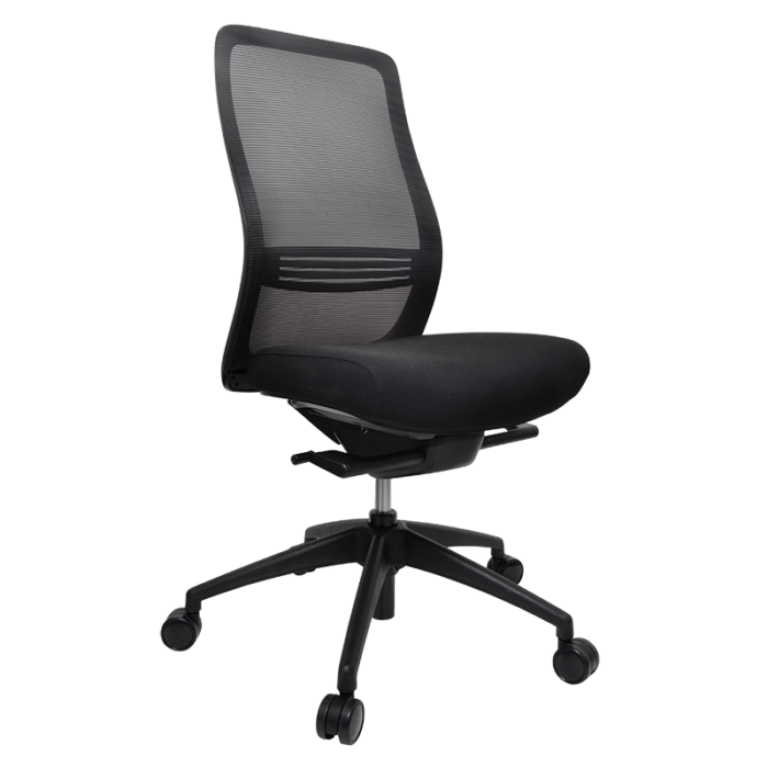 Konfurb Luna High Back Ergonomic Chair - Black with Nylon Base Ready to Assemble / Without Armrest / Without Headrest BSKON150-153