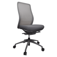 Konfurb Luna High Back Ergonomic Chair - Grey with Nylon Base Ready to Assemble / Without Armrest / Without Headrest BSKON150-152