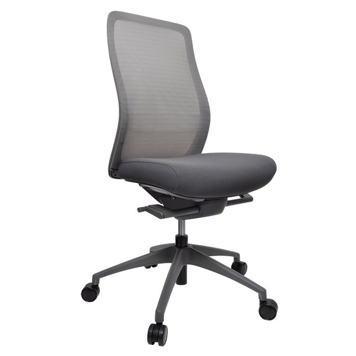 Konfurb Luna High Back Ergonomic Chair - Grey with Nylon Base Ready to Assemble / Without Armrest / Without Headrest BSKON150-152