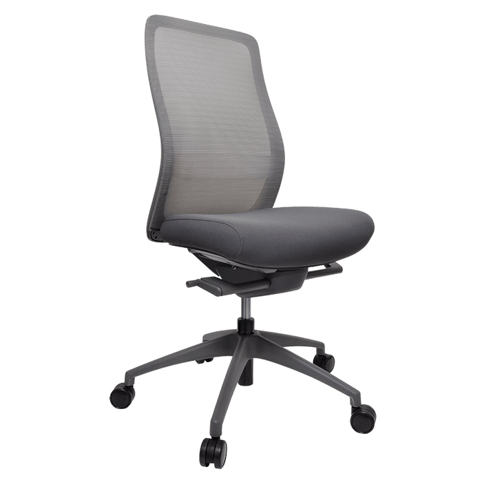 Konfurb Luna High Back Ergonomic Chair with Nylon Base, Grey BSKON150-152-BB