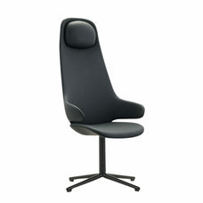 Konfurb Orbit High Back Chair, Pedestal Base, Black Vinyl BSKON181-V3