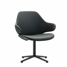 Konfurb Orbit Mid Back Chair, 5 Star Base, Black Vinyl BSKON188-V3