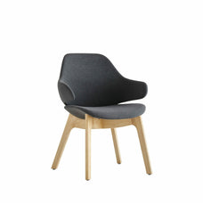Konfurb Orbit Mid Back Chair, Wooden Base, Charcoal BSKON187-2