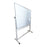 Lacquered Steel Double Sided Magnetic Mobile Whiteboard 1200 x 1200mm on Pivoting Stand with Wheels NBWBLSPIV1212-I