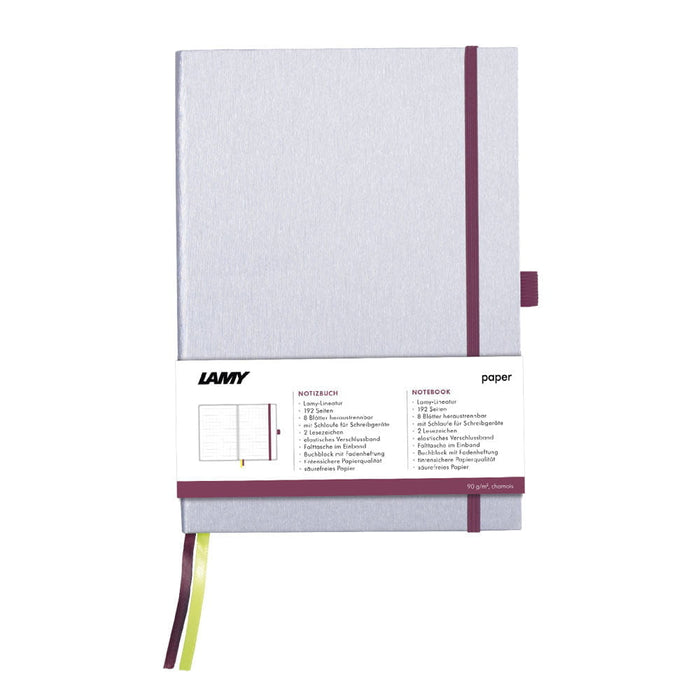 Lamy Notebook A6 Hard Cover Silver with Black Purple Edge CXLY4034269