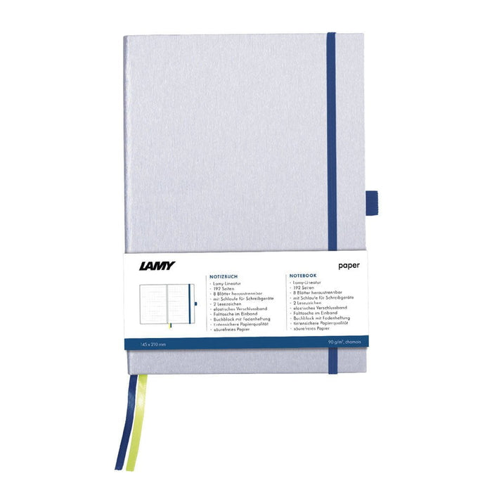 Lamy Notebook A6 Hard Cover Silver with Ocean Blue Edge CXLY4034268