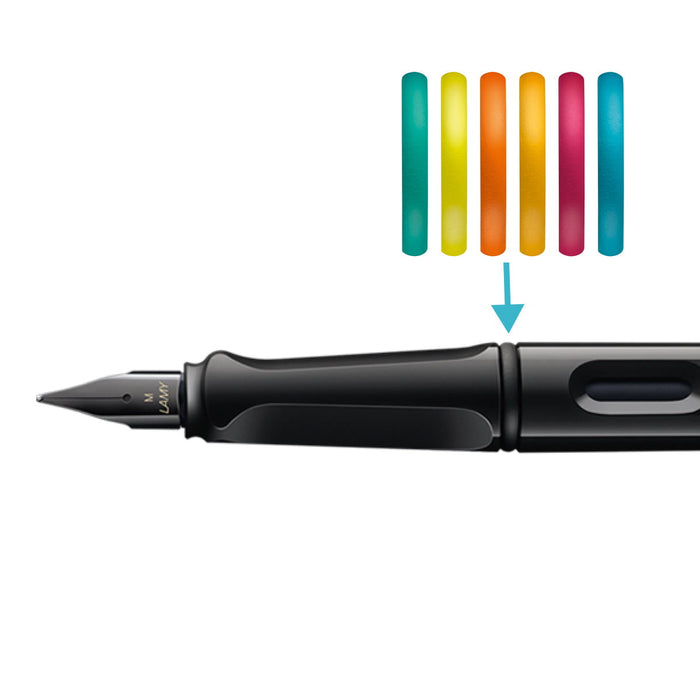 Lamy Safari Limited Edition Fountain Pen All Black Multi, Medium Nib (0B2) CX1002427