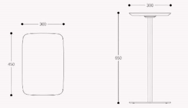 Laptop Table, 300mm x 450mm x 650mm, Black Base, White Top MG_LPTP_BW