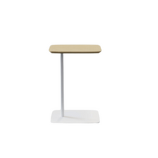 Laptop Table, 300mm x 450mm x 650mm, White Base, Oak Top MG_LPTP_WO