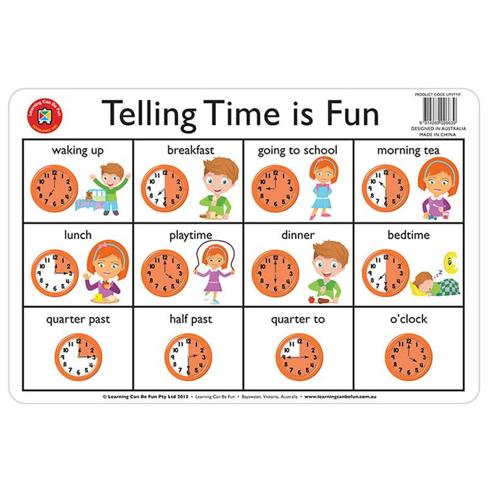LCBF Placemat Desk Telling The Time Is Fun CX227538