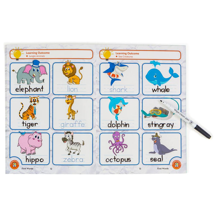 LCBF Wipe Clean Learning Book First Words With Marker CX227876