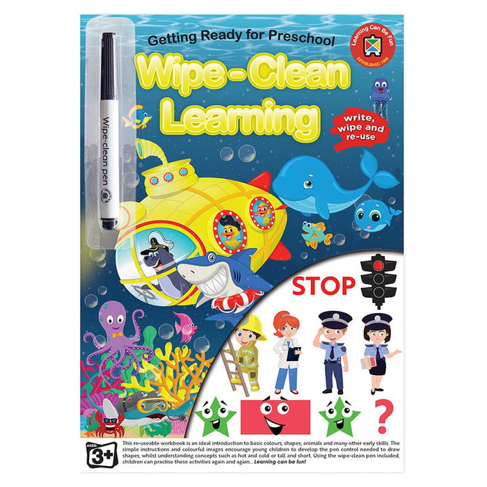 LCBF Wipe Clean Learning Book Getting Ready for Preschool With Marker CX228031