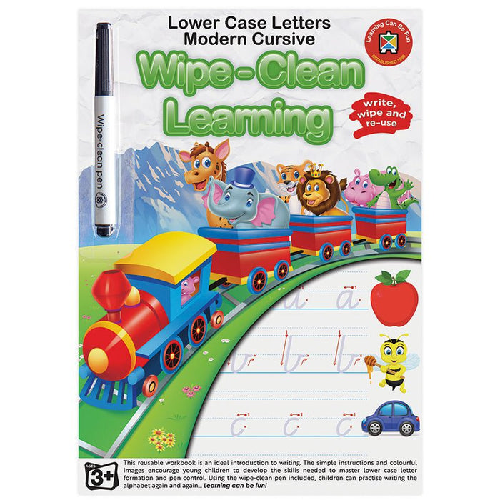 LCBF Wipe Clean Learning Book Lower Case Letter NZ Modern Cursive w/Marker CX556029