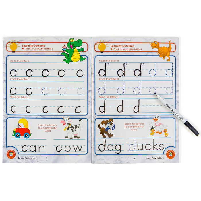 LCBF Wipe Clean Learning Book Lower Case Letters With Marker CX227875