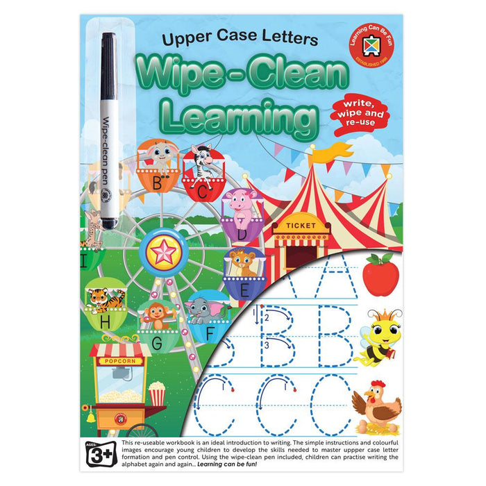 LCBF Wipe Clean Learning Book Upper Case Letters With Marker CX228003