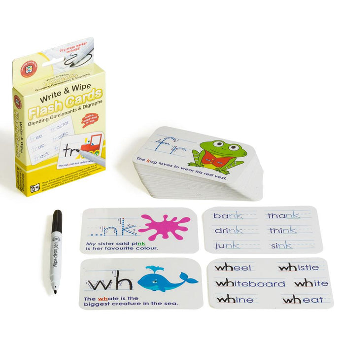 LCBF Write & Wipe Flashcards Blending Consonants With Marker CX227871