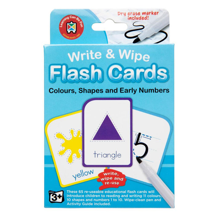 LCBF Write & Wipe Flashcards Colour Shape Number With Marker CX227869
