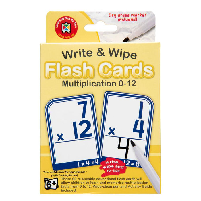 LCBF Write & Wipe Flashcards Multiplication With Marker CX227867