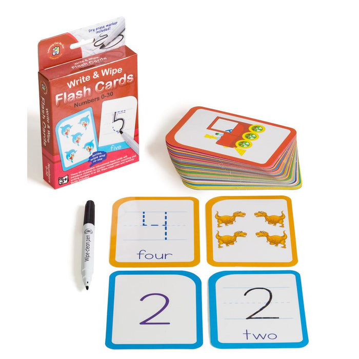 LCBF Write & Wipe Flashcards Numbers 0-30 With Marker CX227866