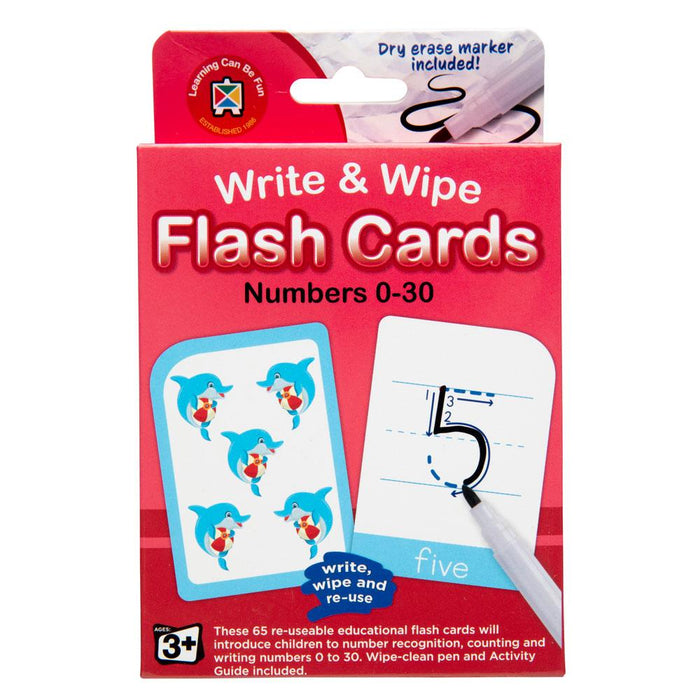 LCBF Write & Wipe Flashcards Numbers 0-30 With Marker CX227866