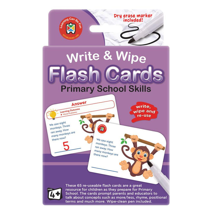 LCBF Write & Wipe Flashcards Primary School Skills With Marker CX228029