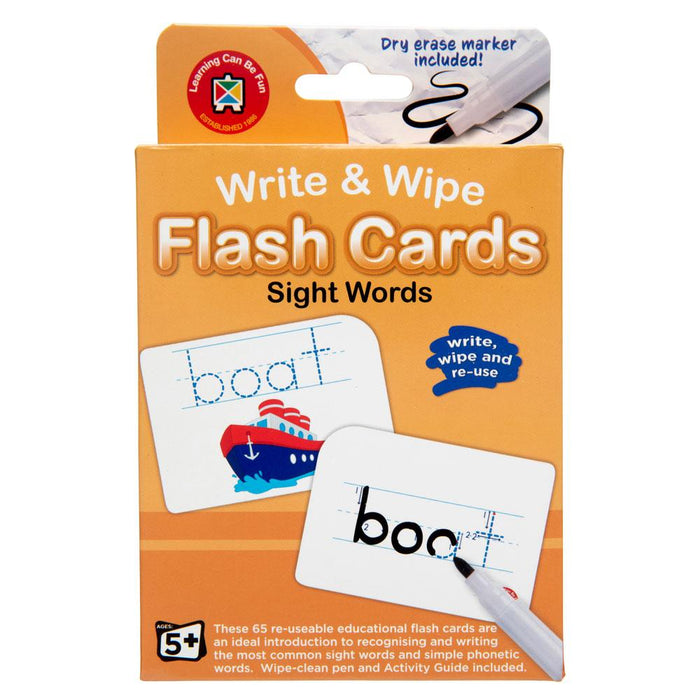 LCBF Write & Wipe Flashcards Sight Words With Marker CX227873
