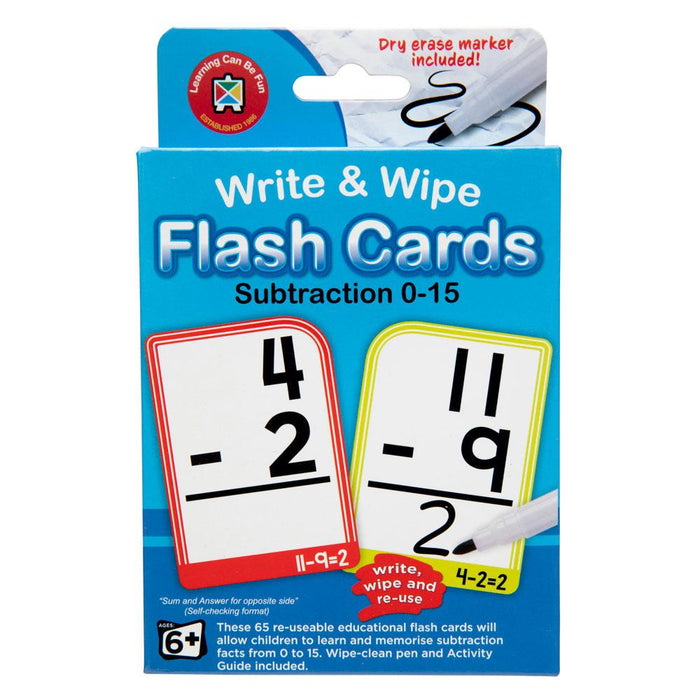LCBF Write & Wipe Flashcards Subtraction With Marker CX227872