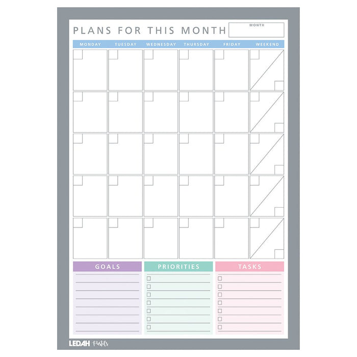 Ledah Pastels A4 Monthly Desk Planner - 20 Sheets CX300039